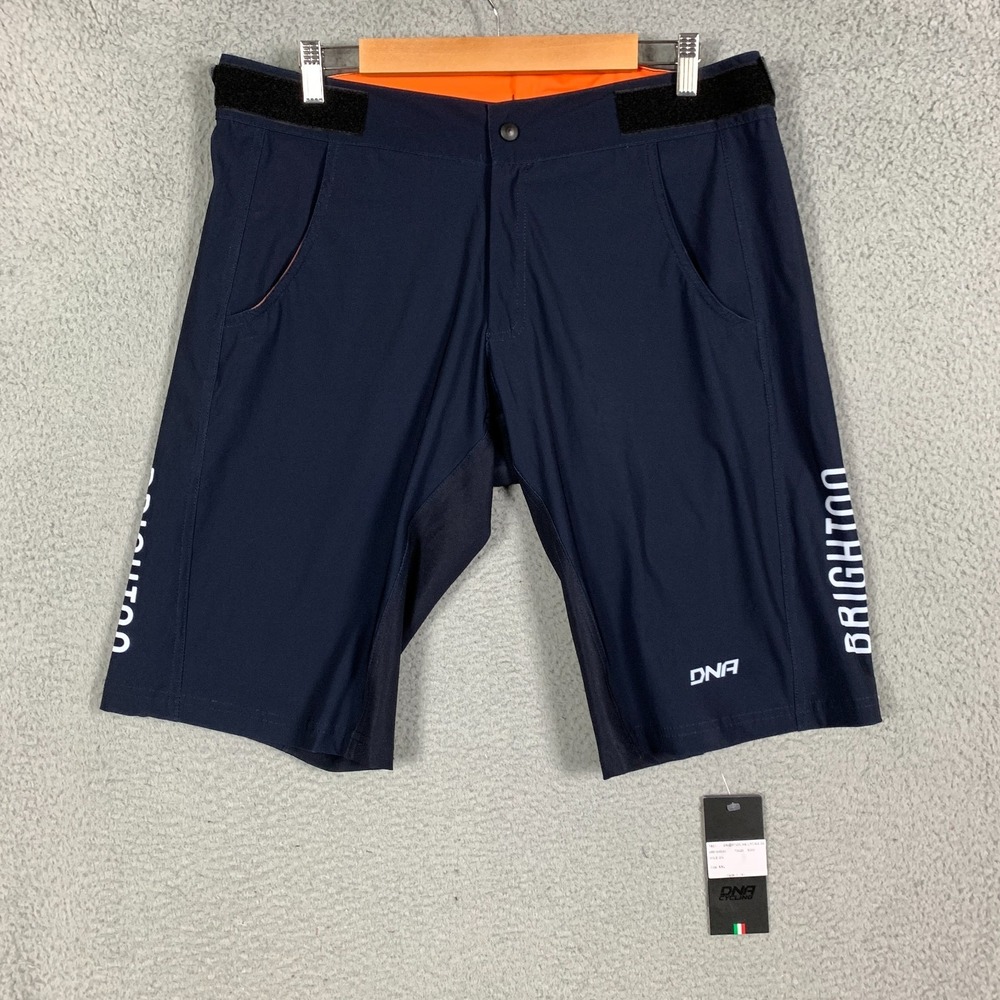 NWT DNA Cycling MTB Shorts Mens XXL 2XL Navy Stretch Adjustable Waist Biking